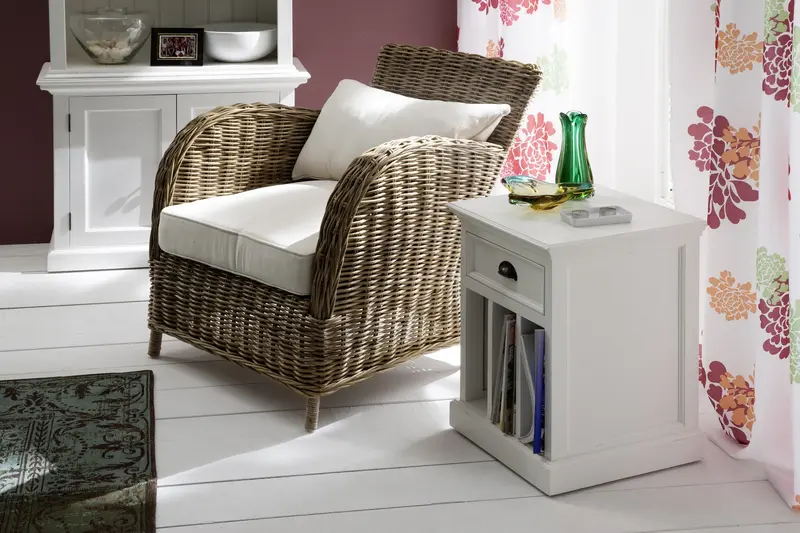 Classic White Nightstand With Dividers By Homeroots