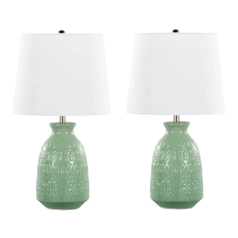 Claudia 20" Ceramic Accent Lamp - Set of 2 By LumiSource - GTE20-CLAUDIA GNPNIW2