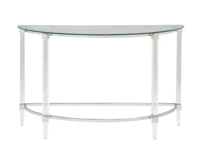 Clear Acrylic Chrome Glass Metal Sofa Table By Homeroots