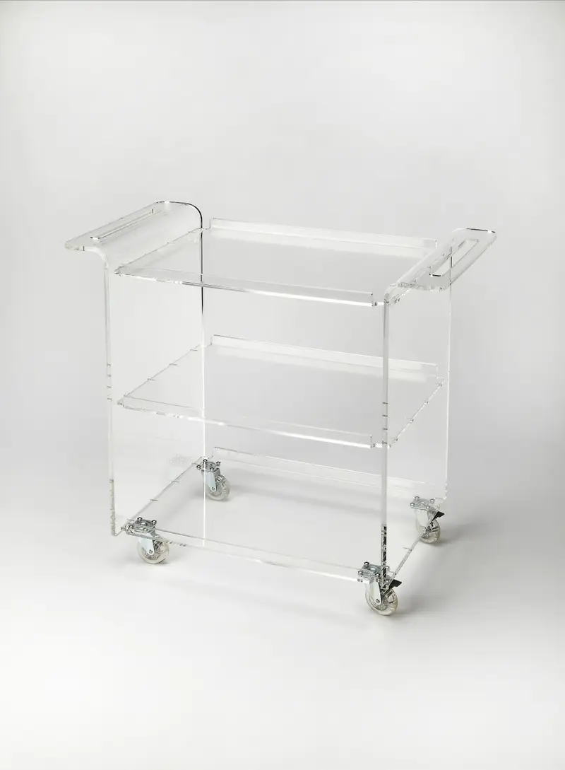 Clear Acrylic Rolling Server Bar Cart By Homeroots