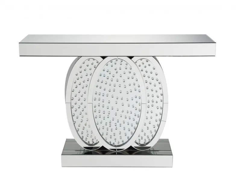 Clear Glass and Faux Crystal Console Table By Homeroots