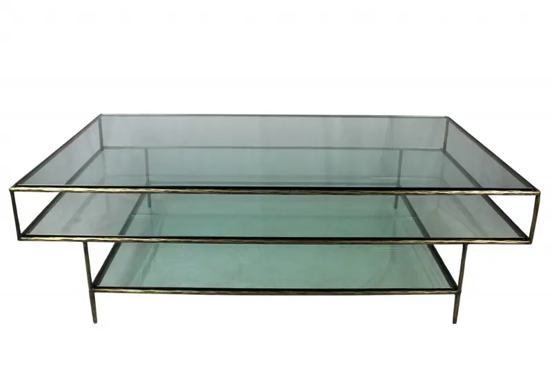 Clear Glass Triple Layered Coffee Table By Homeroots