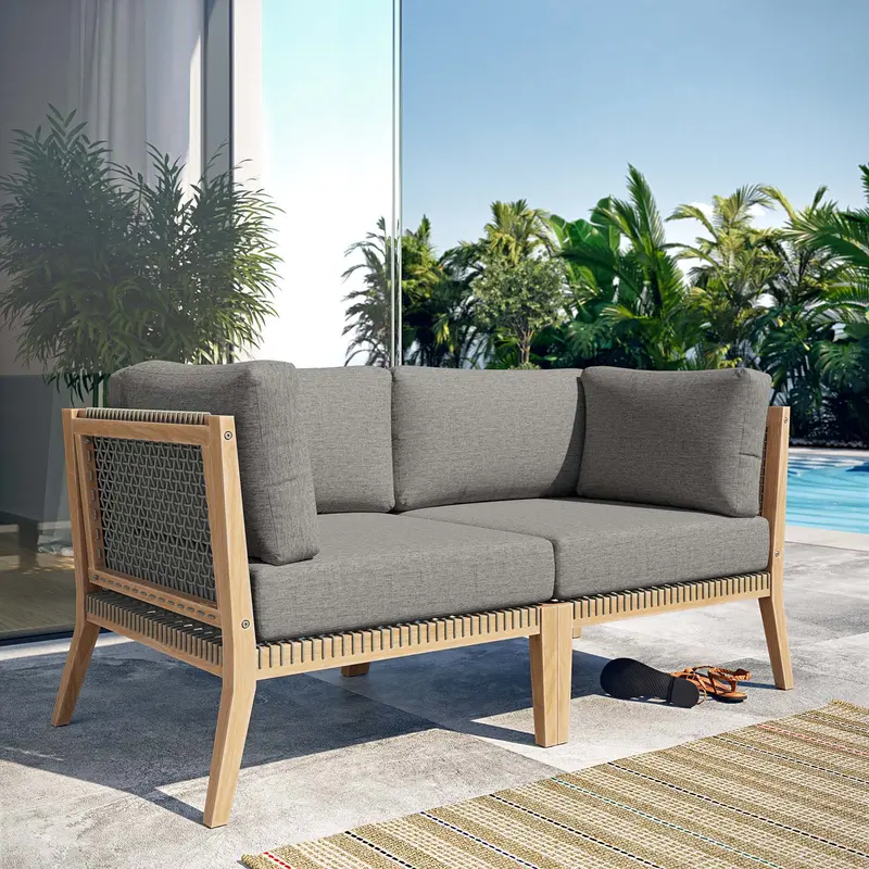 Clearwater Outdoor Patio Teak Wood Loveseat By Modway - EEI-6119