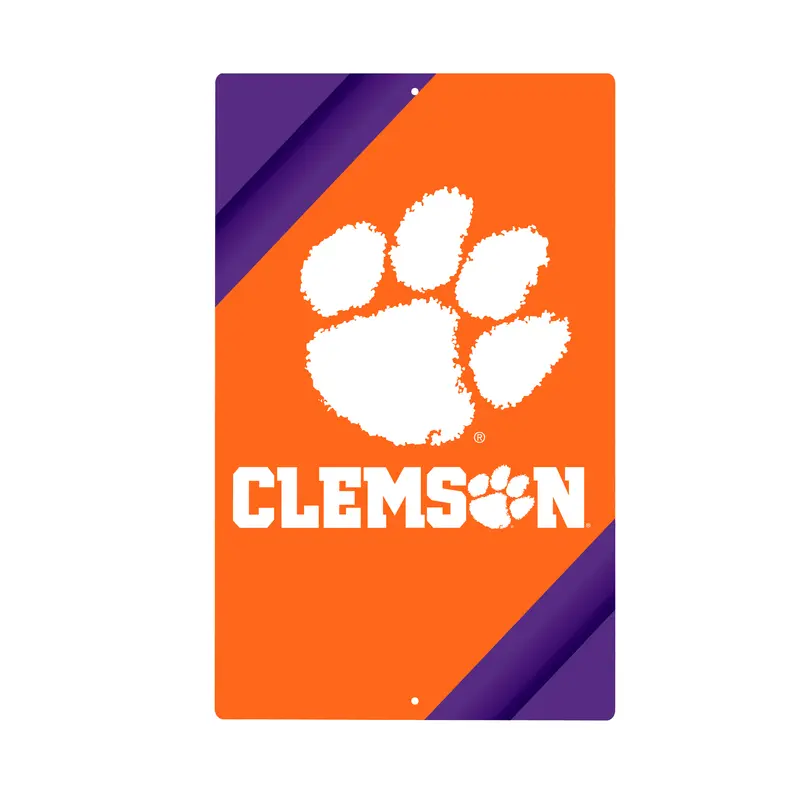 Clemson University Logo Sign USA Metal Wall Sign, 7.5" x 11.5"
