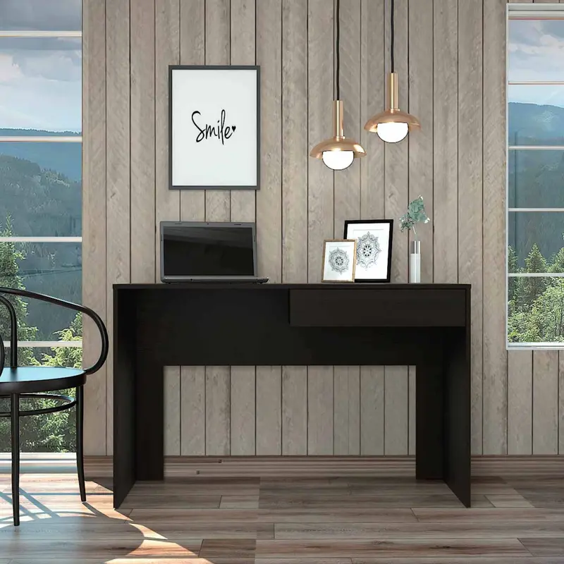 Clio Black Computer Desk with Drawer By Homeroots