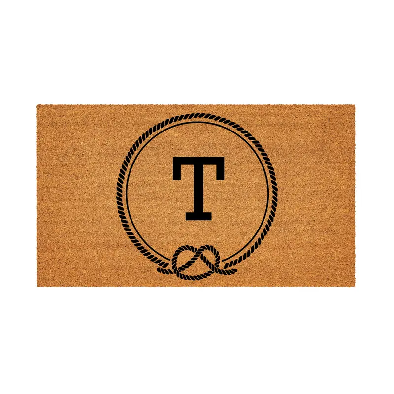 Coastal Coir Mat Nautical Monogram 28x16"