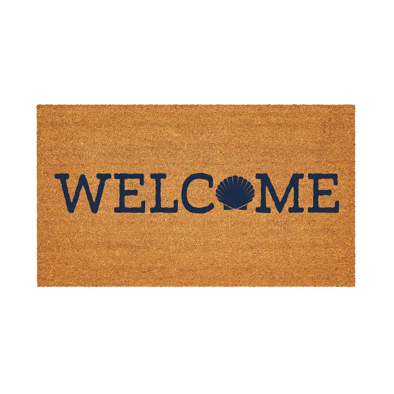Coastal Coir Mat Welcome Shell 28x16"