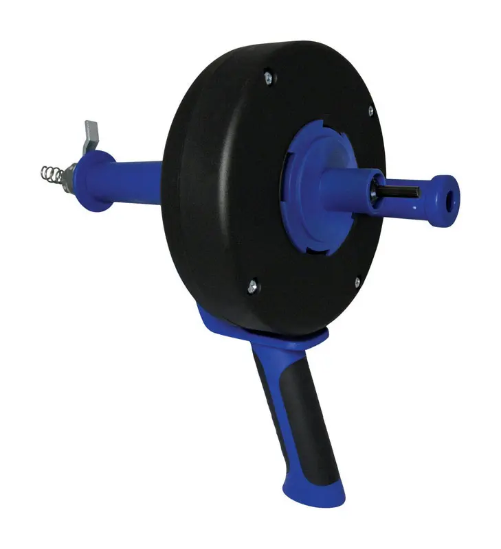 Cobra Blue and Black Plastic Pistol Grip Power Drum Auger with 1/4 in. High Carbon Spring Wire - Deal of The Week