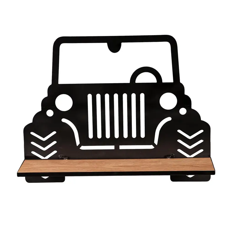 Collapsible Wall Shelf with Laser cut Motif, Truck