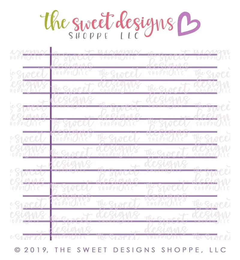 College Lined / Ruled Paper Stencil Set (2 Stencils)