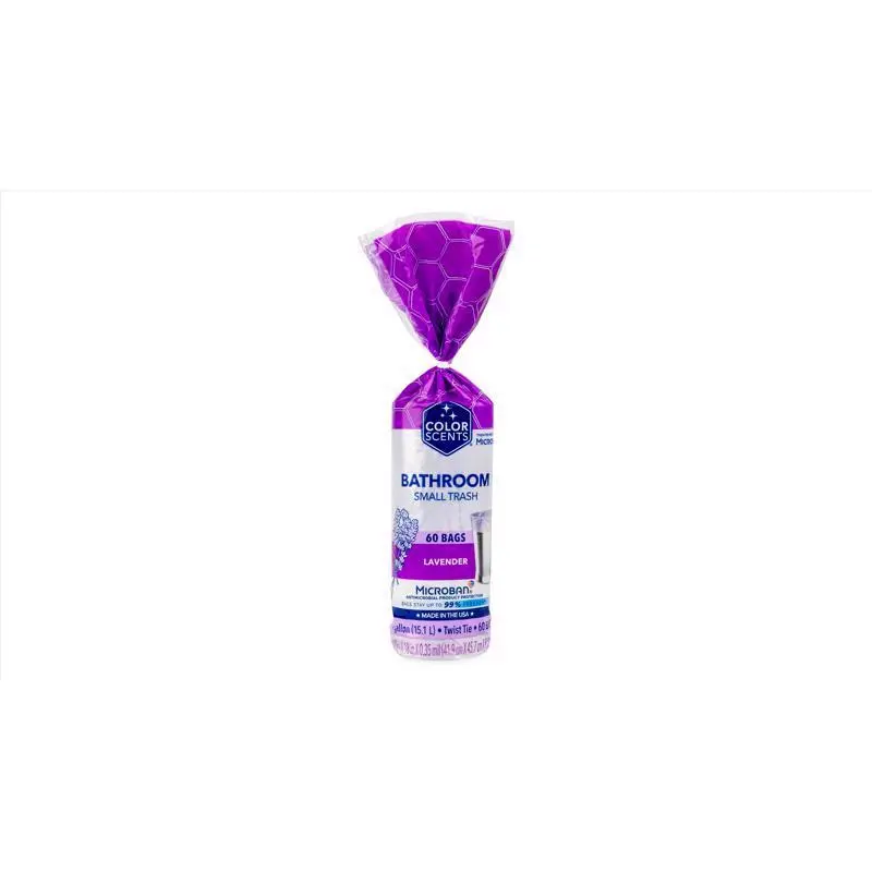 Color Scents 4 gal Lavender Scent Trash Bags Twist Tie 60 pk (Pack of 8) - Open Box