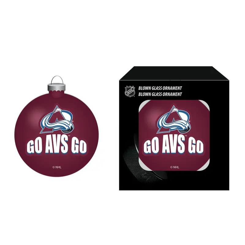 Colorado Avalanche Blown Glass Ornament