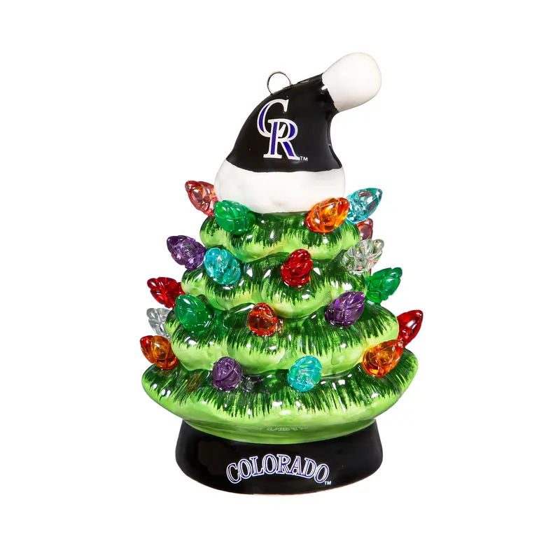 Colorado Rockies Mini LED Tabletop Christmas Tree 4"