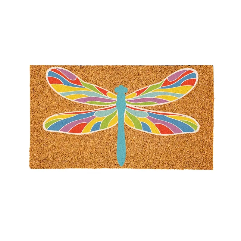 Colorful Dragonfly Coir Mat