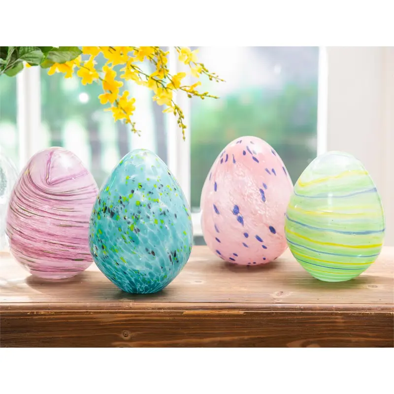 Colorful Glass Easter Egg Program, Set of 4