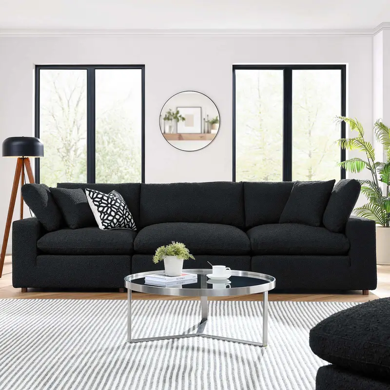 Commix Down Filled Overstuffed Boucle Fabric 3-Seater Sofa By Modway - EEI-6362