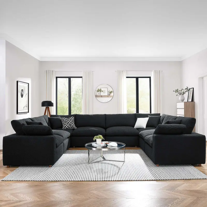 Commix Down Filled Overstuffed Boucle Fabric 8-Piece Sectional Sofa By Modway - EEI-6371