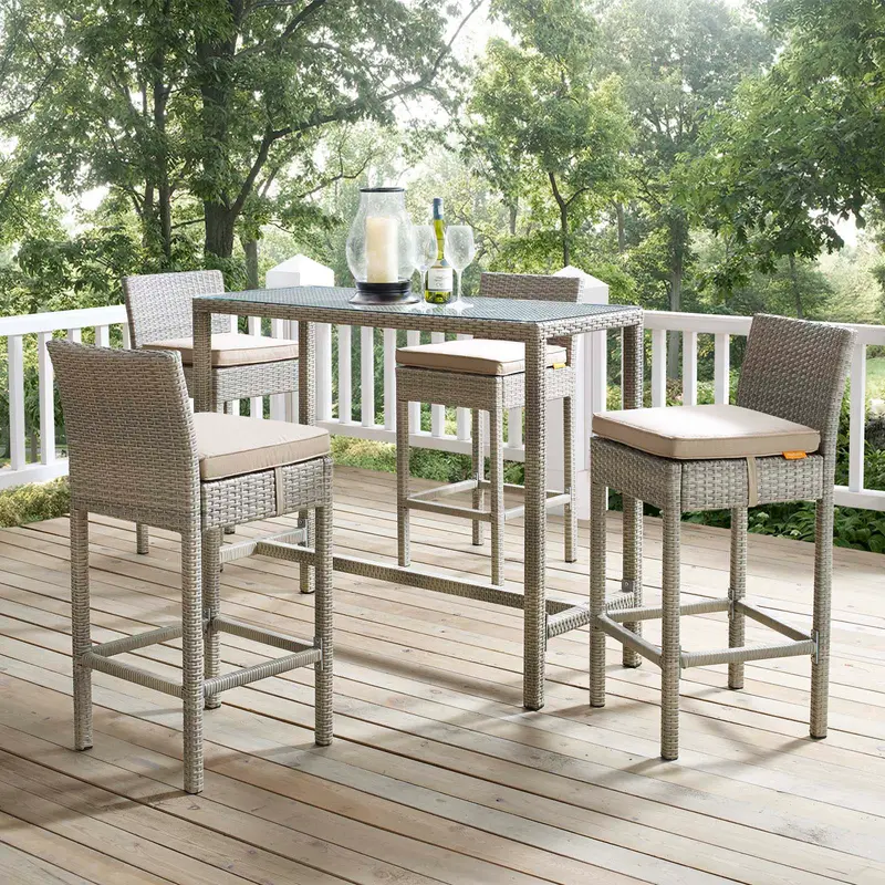 Conduit 5 Piece Outdoor Patio Wicker Rattan Set By Modway - EEI-3722