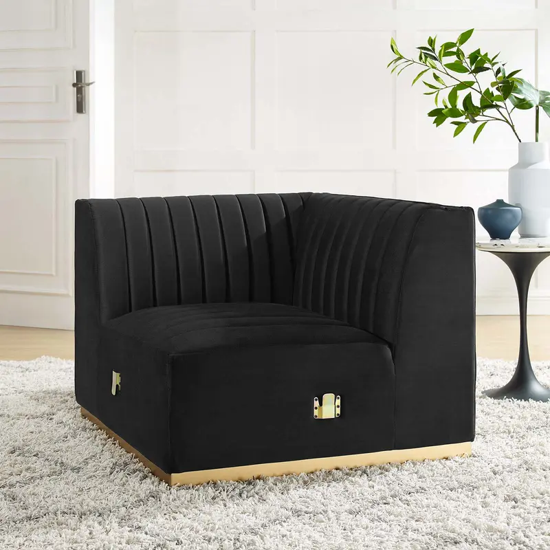 Conjure Channel Tufted Performance Velvet Left Corner Chair By Modway - EEI-5505