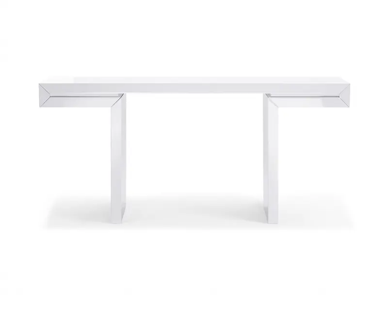 Console In High White Gloss Lacquer By Homeroots