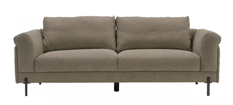 Contemporary 84" Tan Sofa With Two Cushions By Homeroots