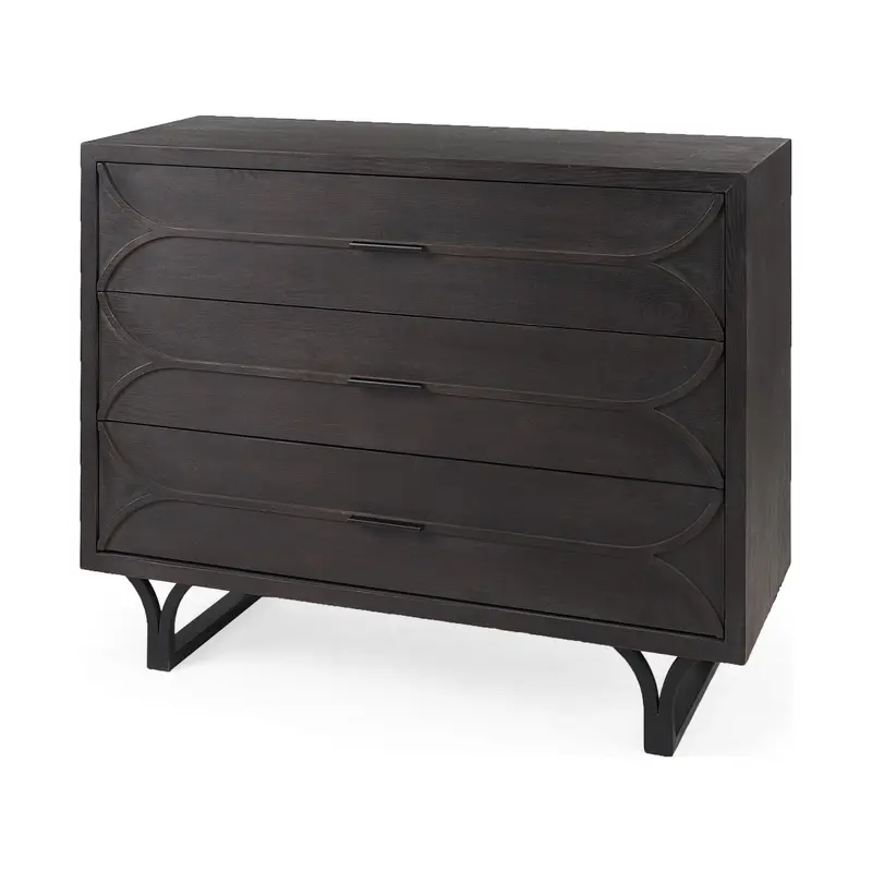 Contemporary Dark Oval Accent Cabinet By Homeroots