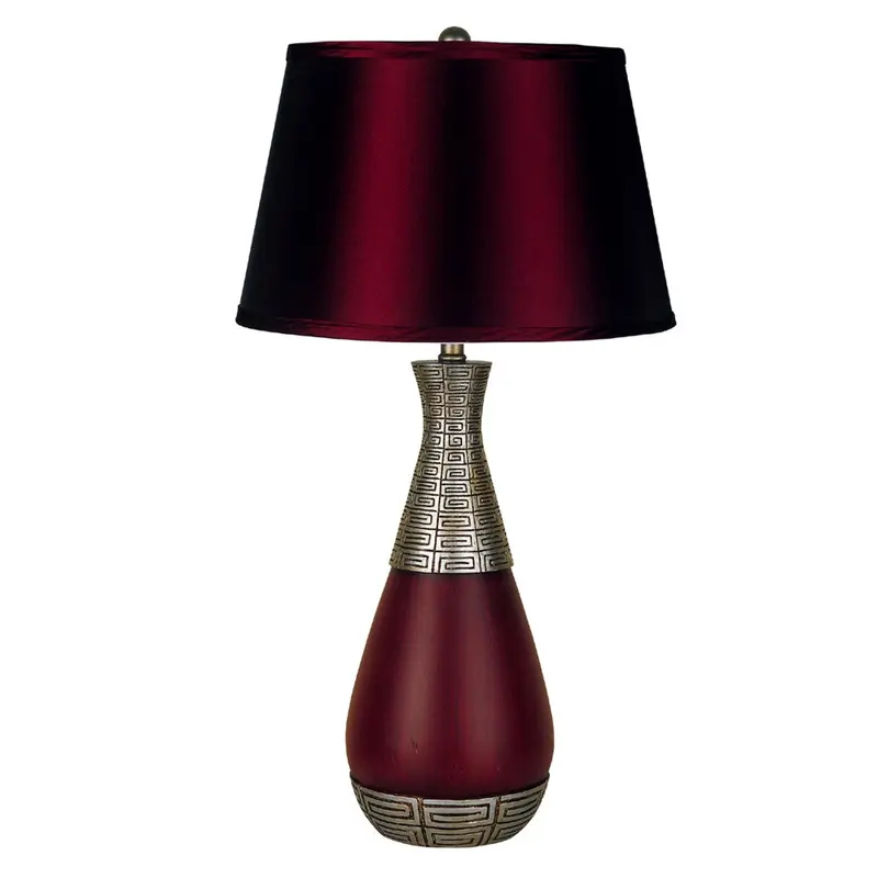 Contemporary Maroon Table Lamp By Homeroots