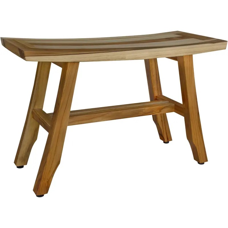 Contemporary Teak Shower Bench in Natural Finish By Homeroots