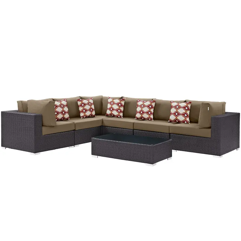 Convene 7 Piece Outdoor Patio Sectional Set By Modway - EEI-2361