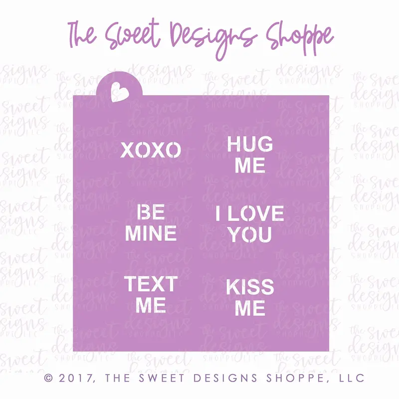Conversation Heart Stencil - For "Mini" Hearts  - Array#1