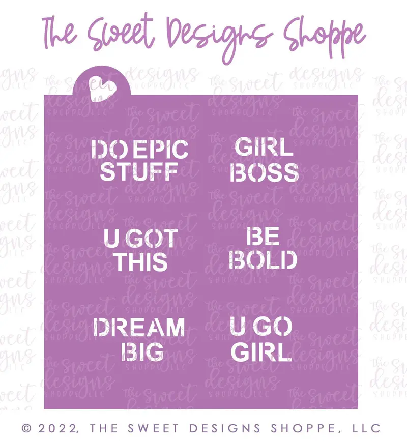 Conversation Heart Stencil - For "Mini" Hearts - Array#9