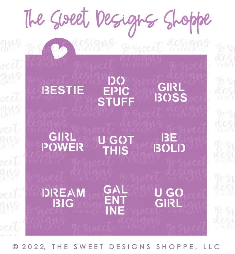 Conversation Heart Stencil - For "Tiny" and "Mini" Hearts - Array#10