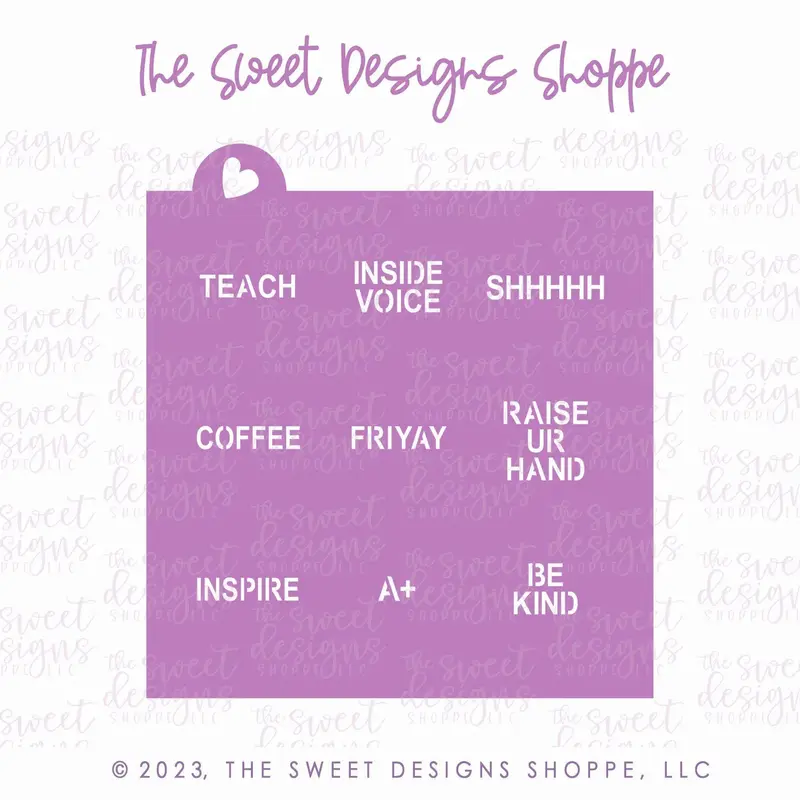Conversation Heart Stencil - For "Tiny" and "Mini" Hearts - Array#12