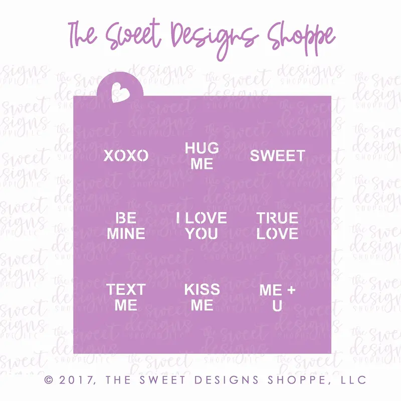 Conversation Heart Stencil - For "Tiny" and "Mini" Hearts Array#2