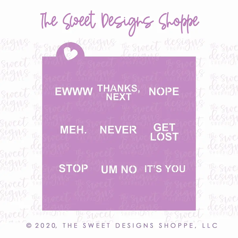 Conversation Heart Stencil - For "Tiny" and "Mini" Hearts - Array#7