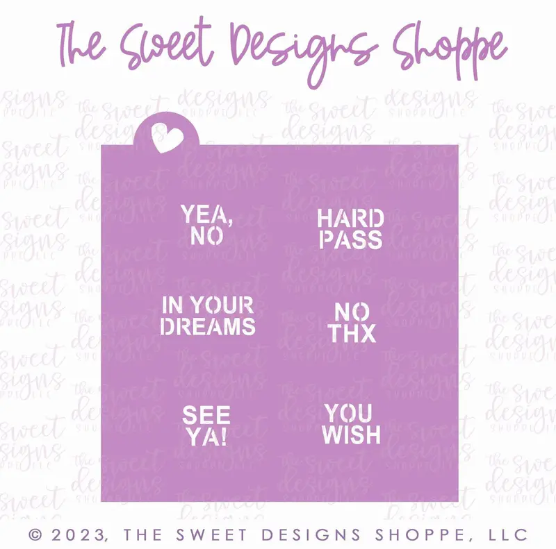 Conversation Heart Stencil - "Mini" Hearts - Array#13