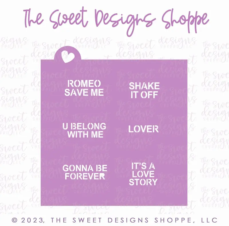 Conversation Heart Stencil - "Mini" Hearts - Array#14