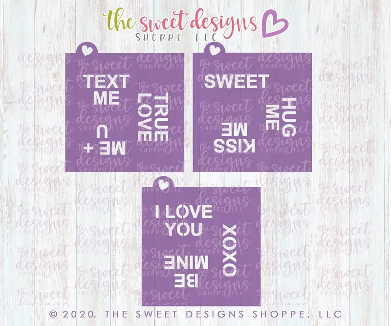 Conversation Heart Stencil Set ( 3 Stencils) - For "Regular", "Mid Size" Hearts - Array
