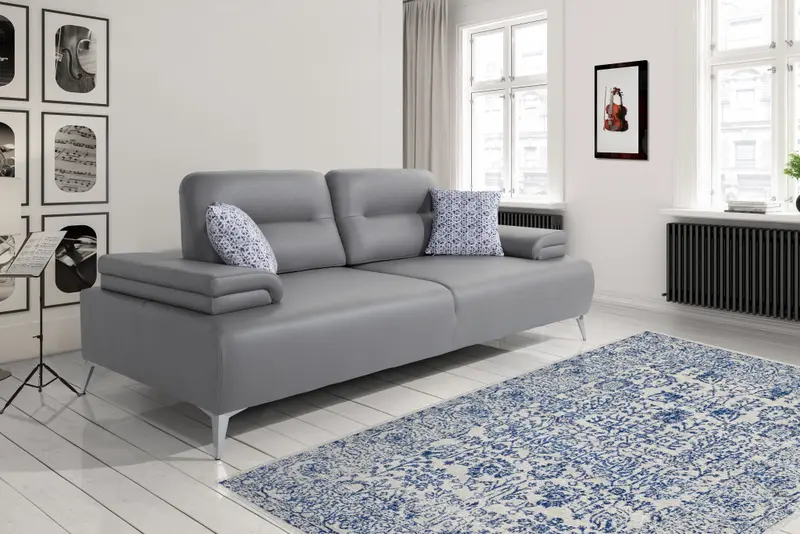 Convertible Leather Sofa Metal By Homeroots