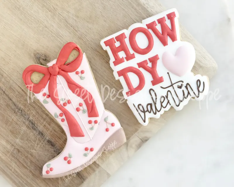Coquette Boots & HOWDY Valentine Plaque Set - Set of 2 - Cookie Cutters