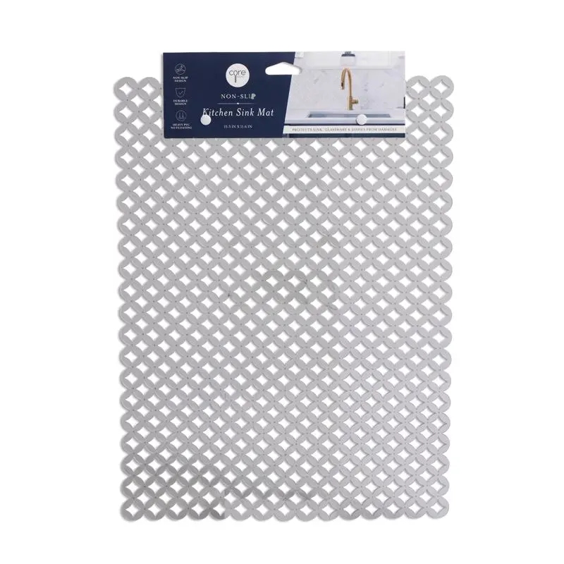 Core Home 15.56 in. L X 11.62 in. W X 0.08 in. H Plastic Sink Mat