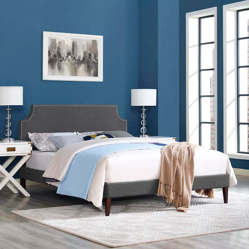 Corene Full Fabric Platform Bed with Squared Tapered Legs By Modway - MOD-5953