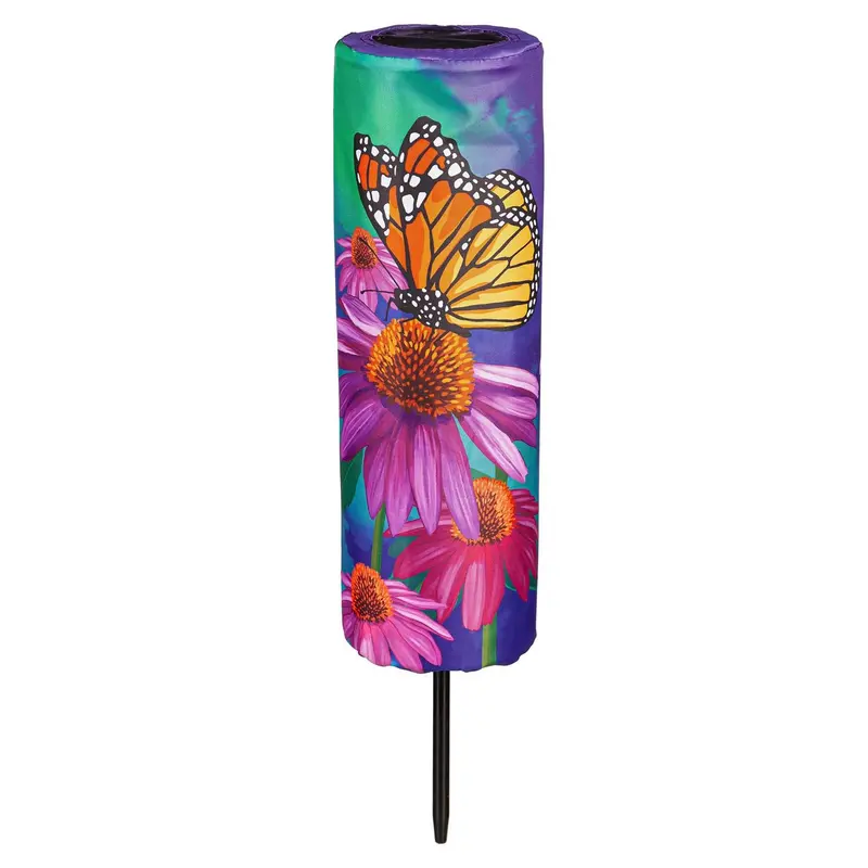 Cornflower & Butterfly Pillar Garden Stake Cover