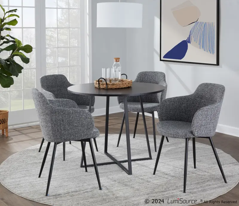 Cosmo Canary Dining Table By LumiSource - DT-CSMO-CNRYCSMO2 BKBK