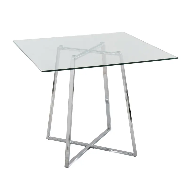 Cosmo Square Dining Table Transparent By LumiSource - DT-COSMOSQ2 CHRGL