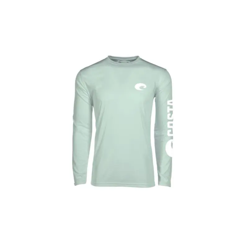 Costa M Long Sleeve Men's Crew Neck Mint Technical Crew Tee Shirt
