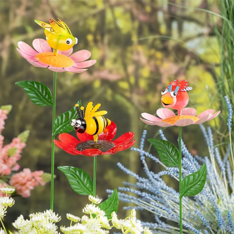 Cottage Garden Butterfly/grasshopper/bee Garden Stake, 3 Assorted 30"H, 6pcs CDU