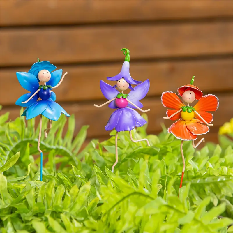 Cottage Garden Fairy Plant Pick, 3 Assorted, 24PCS in the Bucket Display