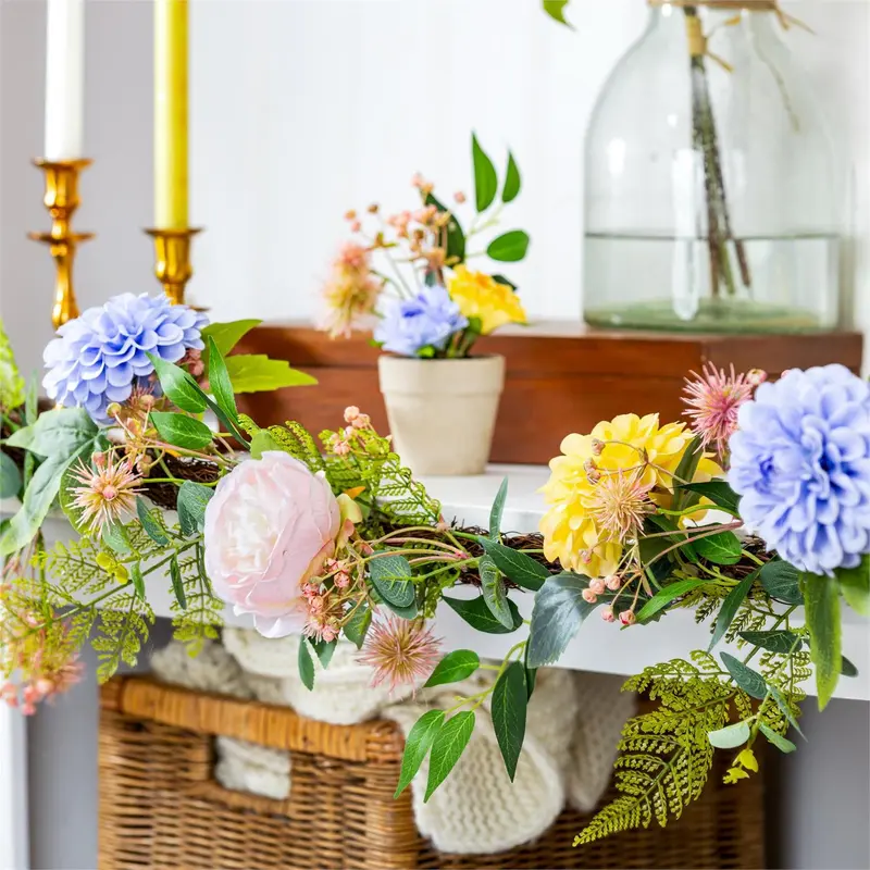 Cottage Garden Garland Artificial Floral, 72"L