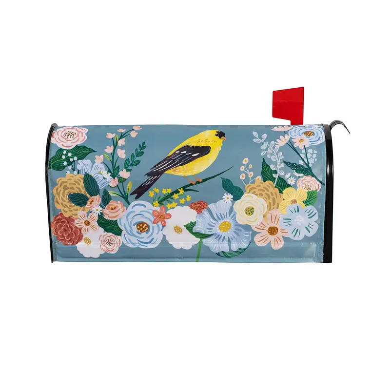 Cottage Garden Goldfinch Mailbox Cover